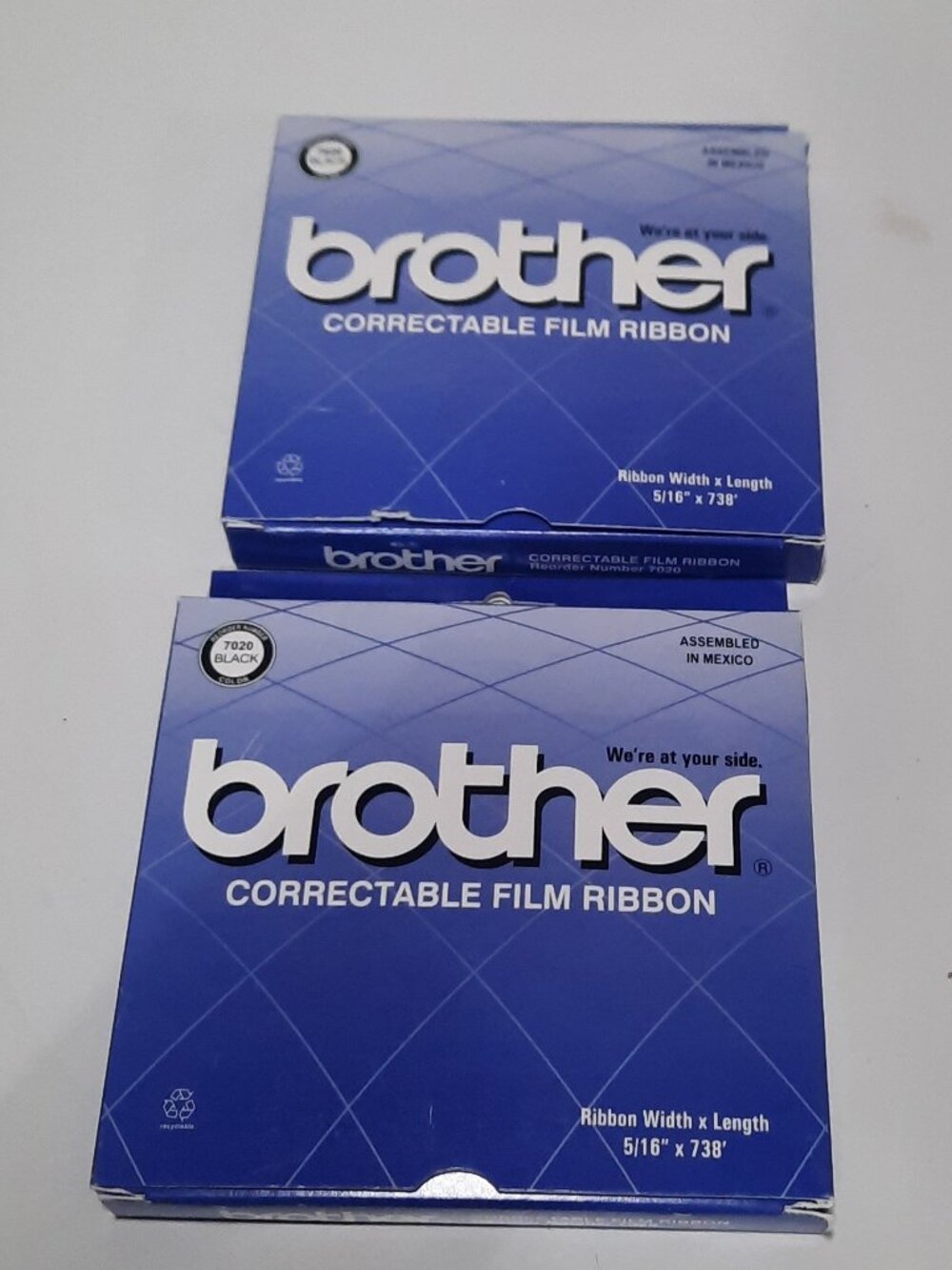 Brother 7020 Correctable Film Ribbon Black 5/16" x 738' NOS Lot of 2